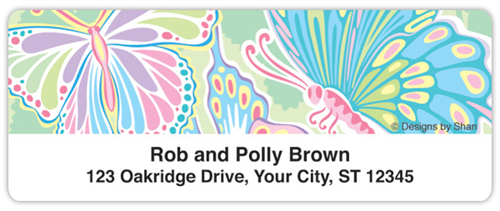 Psychedelic Butterflies Address Labels