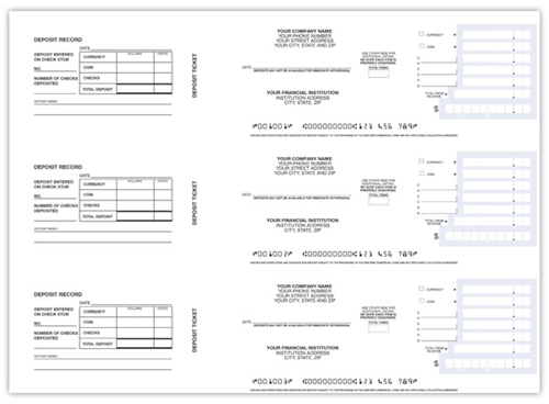 Business 3 To A Page Deposit Slips