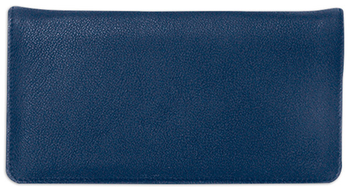 Navy Leather Checkbook Cover