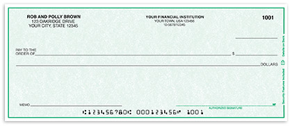 Green Laser Check On Top - Business Checks 