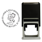 Garfield with Pooky Round Stamp